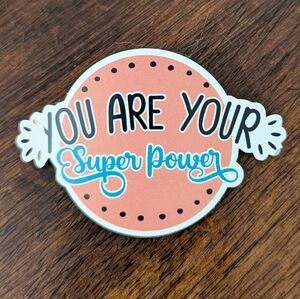 Inspirational Sticker with Pink and Blue Design